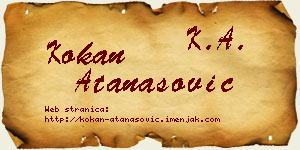 Kokan Atanasović vizit kartica
